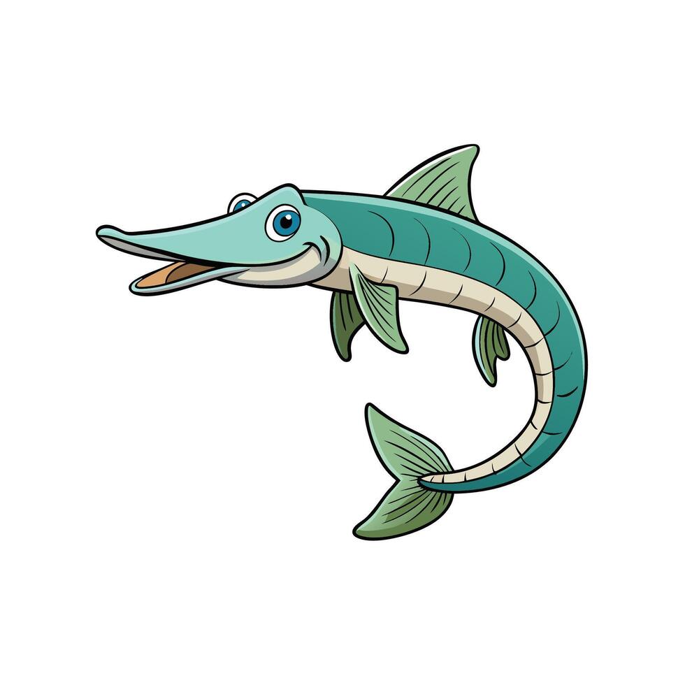 Cartoon Barracuda Fish Illustration for Childrens Books or Products vector
