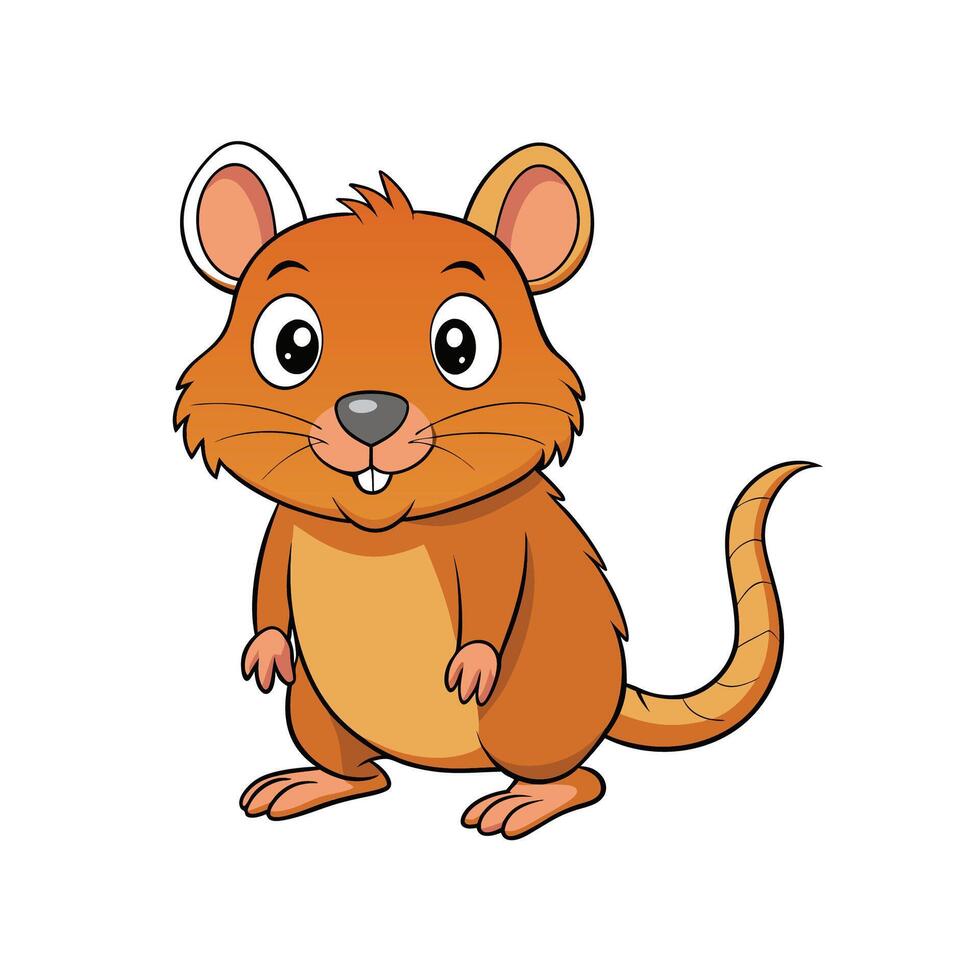 Cartoon mouse character stands isolated on a white background vector