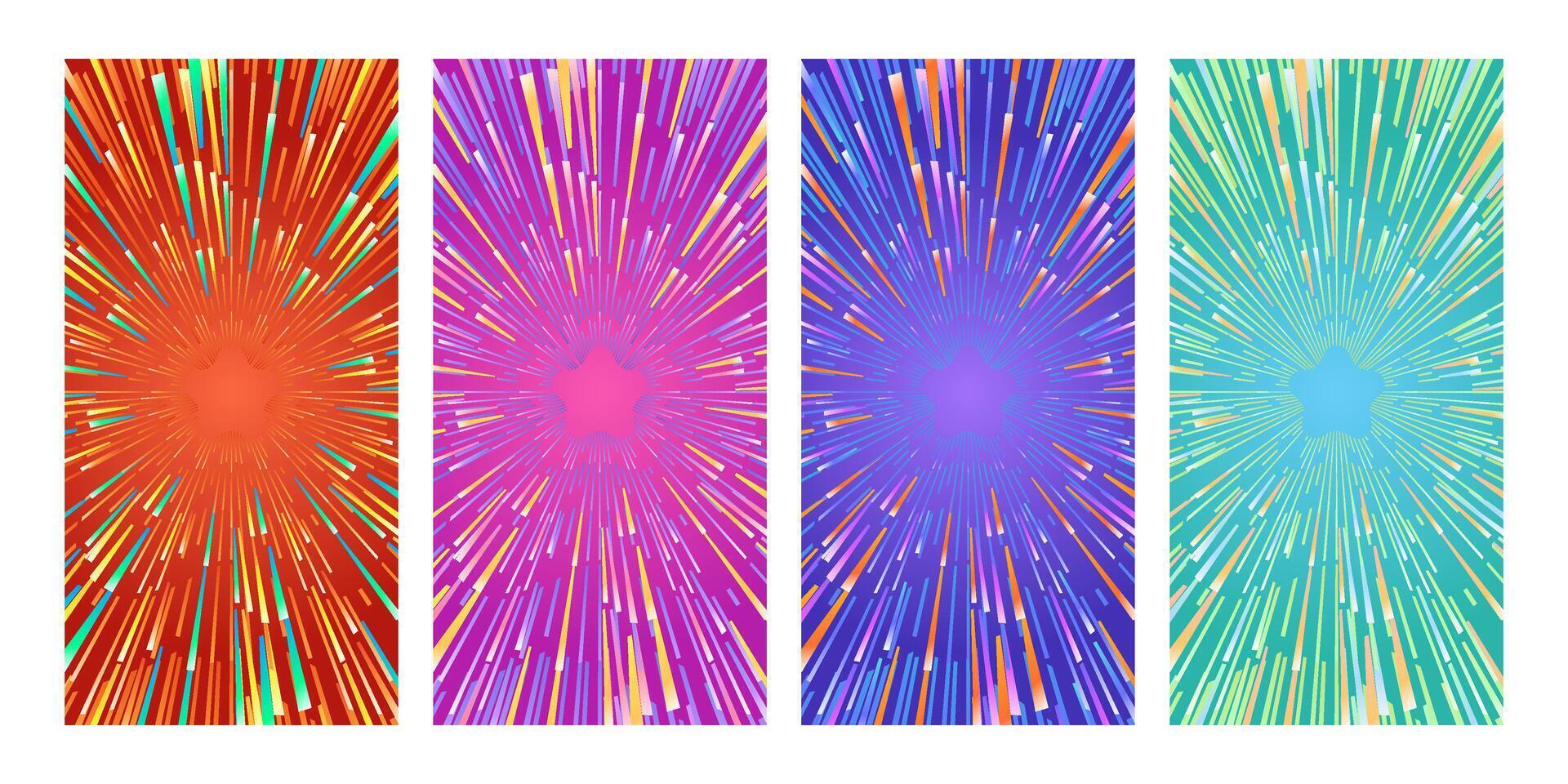 Vibrant Light Beam Backgrounds in Gradient Colorful Styles vector