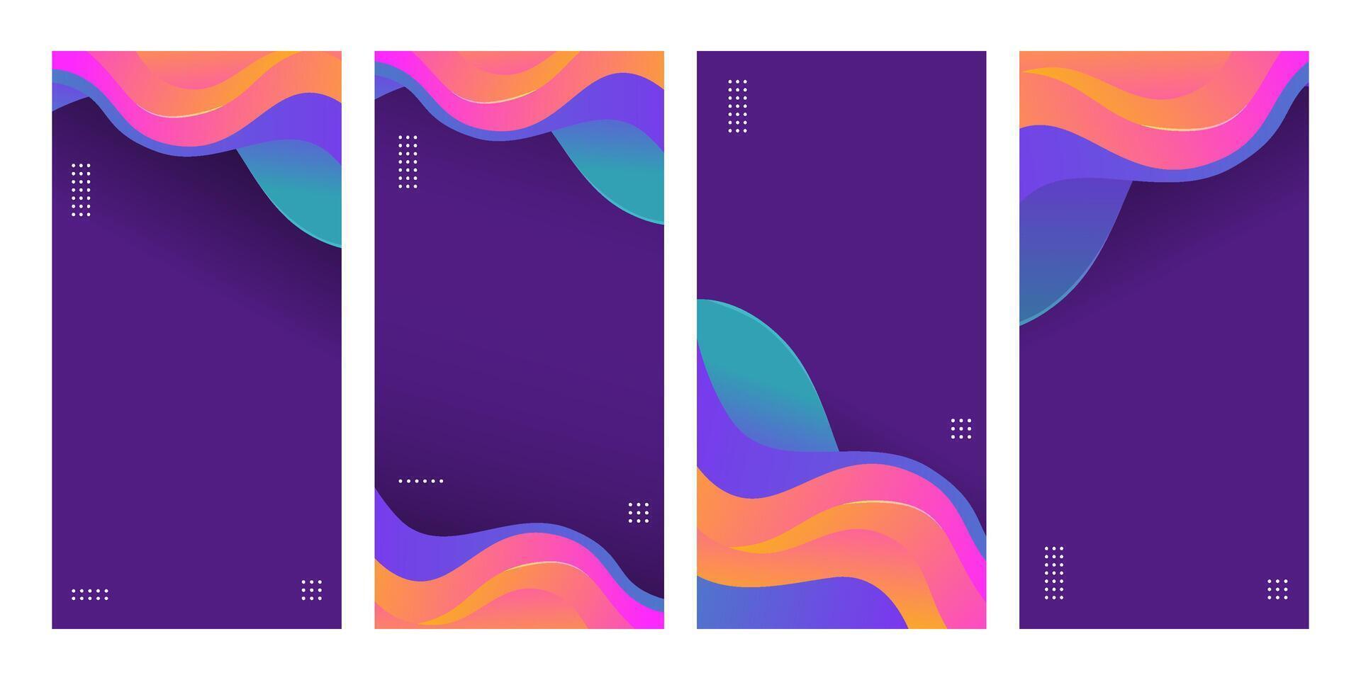 Abstract Vibrant Gradient Background with Flowing Waves vector