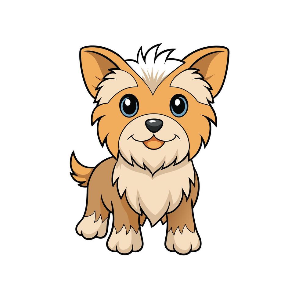 Cartoon dog illustration of a cute puppy standing upright vector