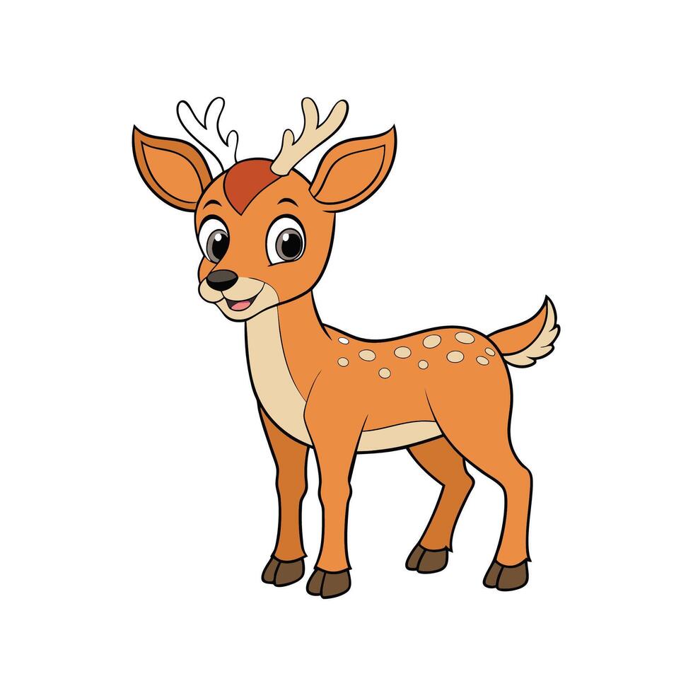 Cartoon spotted deer illustration isolated on white background vector