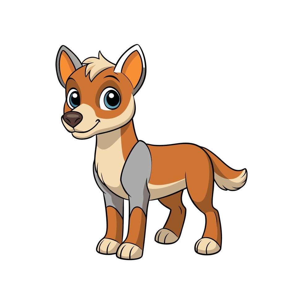 Cartoon dog illustration standing isolated on a white background vector