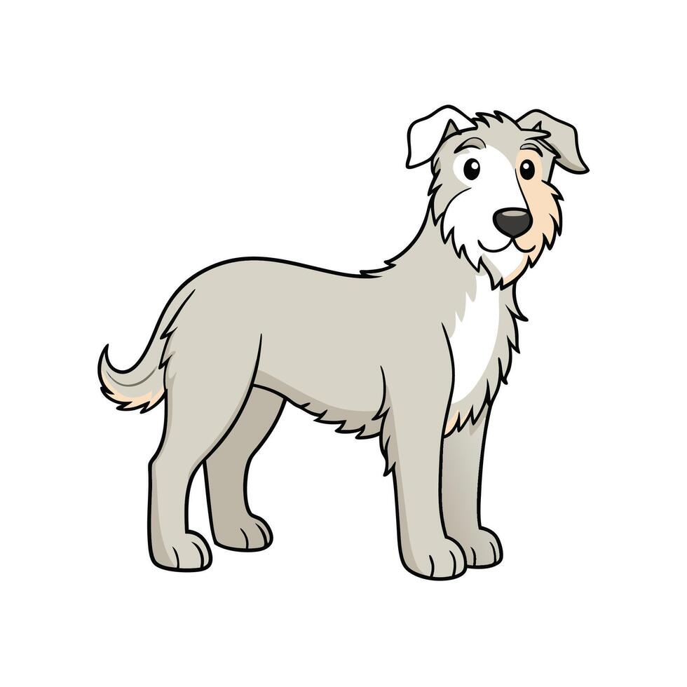 Cute cartoon dog illustration with friendly expression on white vector