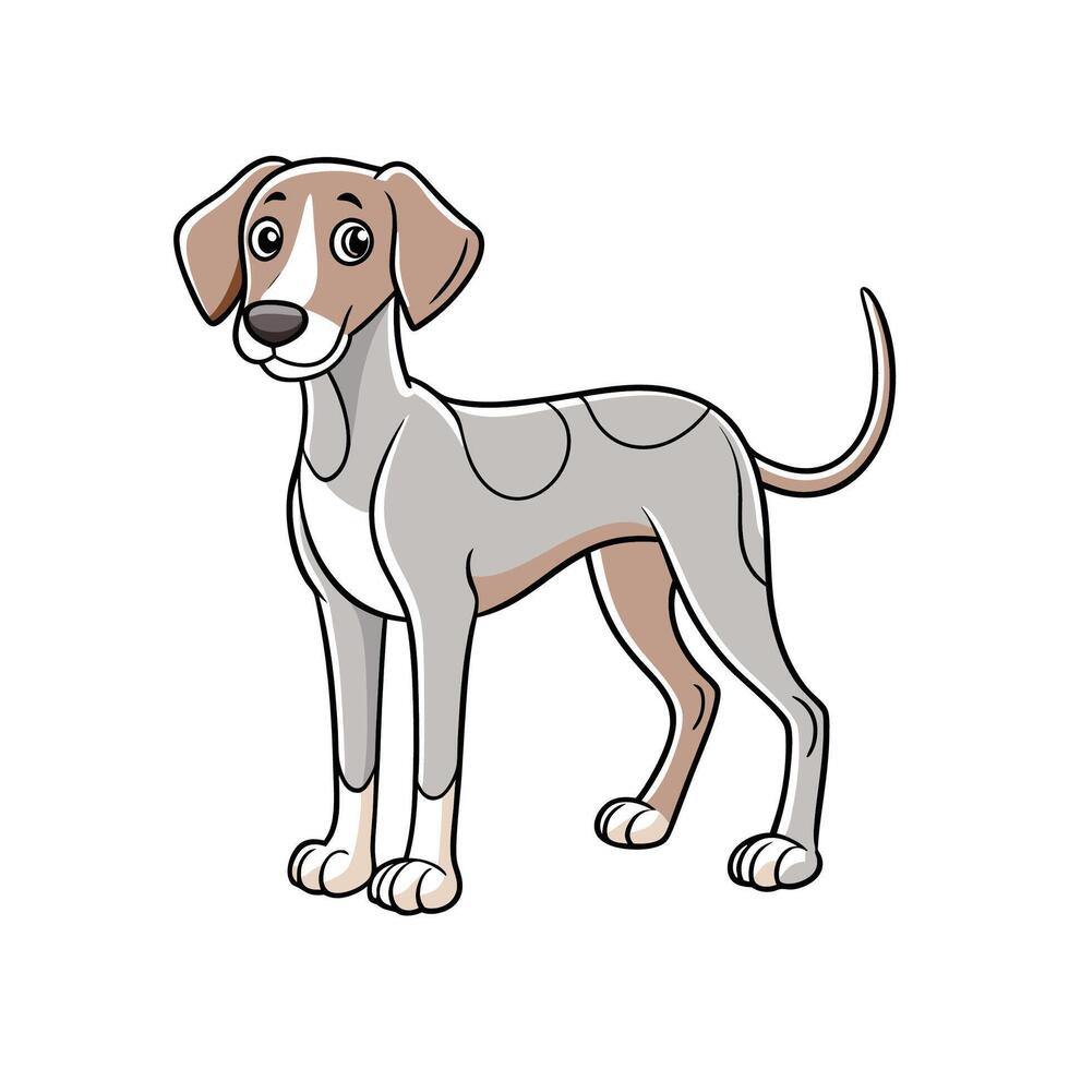 Cartoon illustration of a standing dog on white background vector