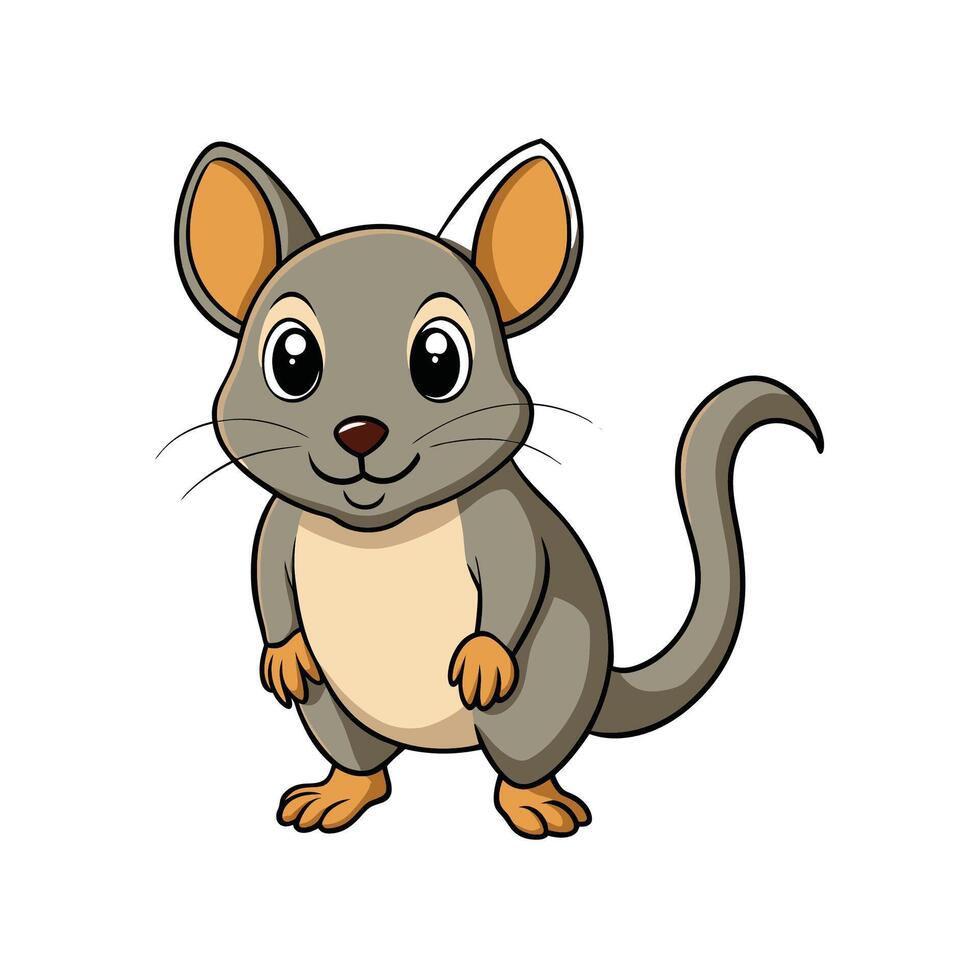 Cute cartoon mouse character standing on a white background vector