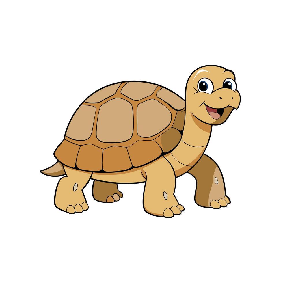Happy cartoon turtle character isolated on a white background vector