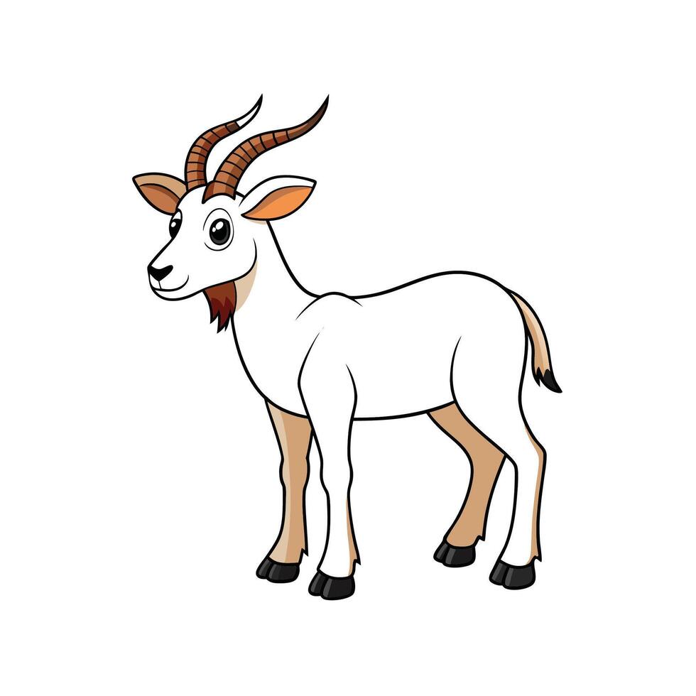 Cartoon oryx antelope illustration on a white background vector