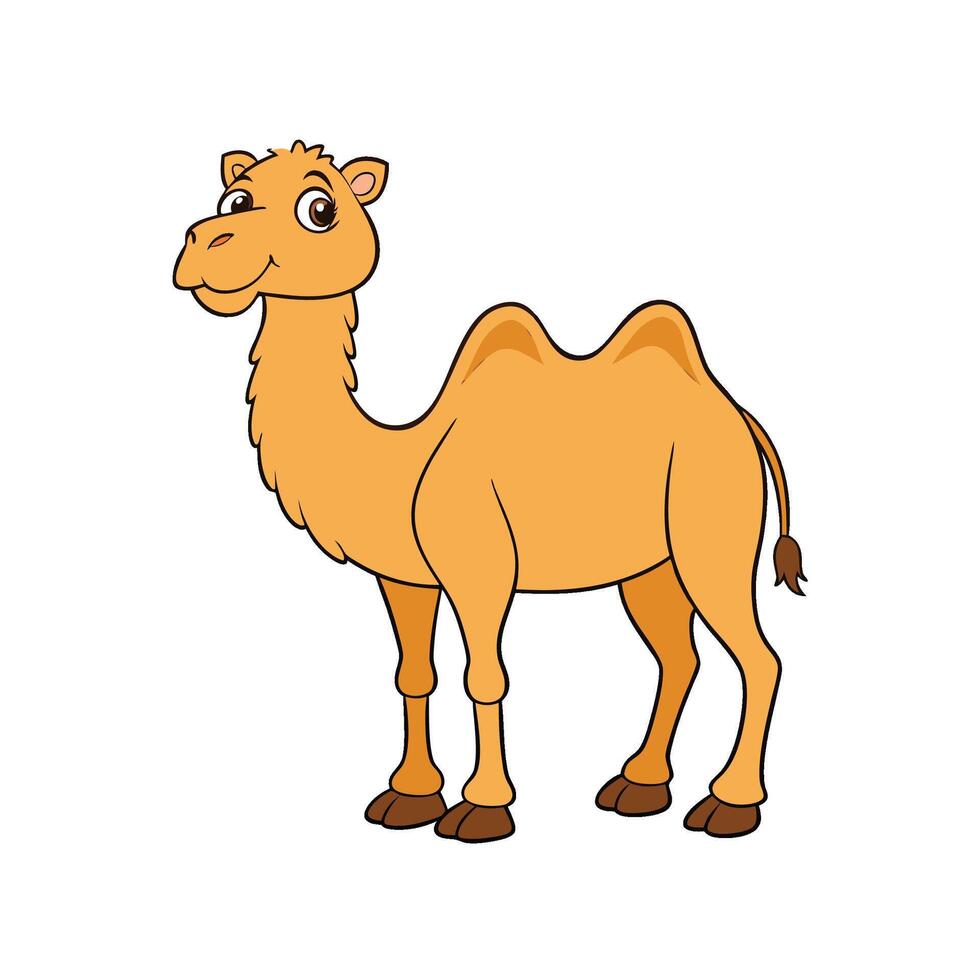 Friendly Cartoon Camel Illustration on White Background for Kids vector