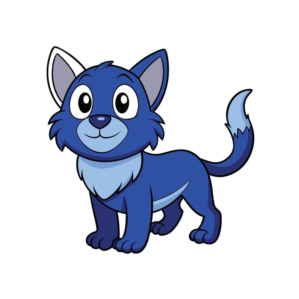 Cute cartoon cat character standing on a white background vector