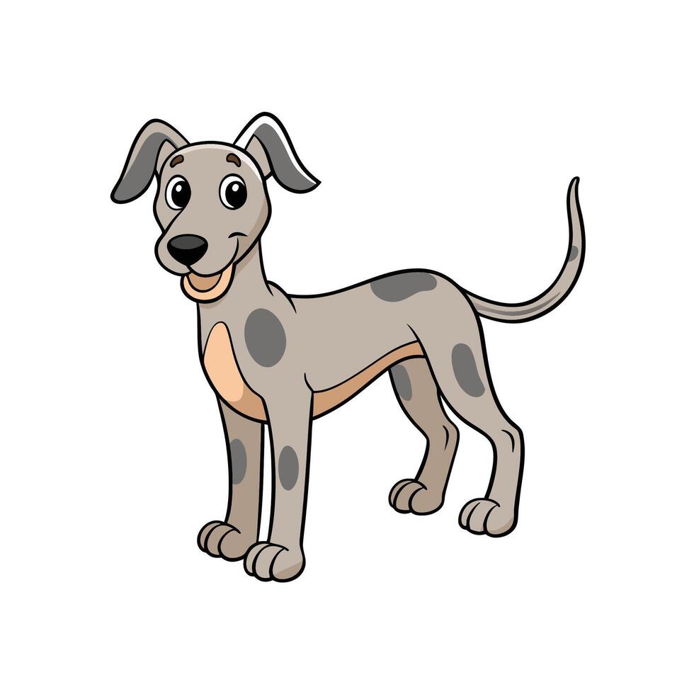 Cartoon spotted dog illustration with friendly expression, full body vector
