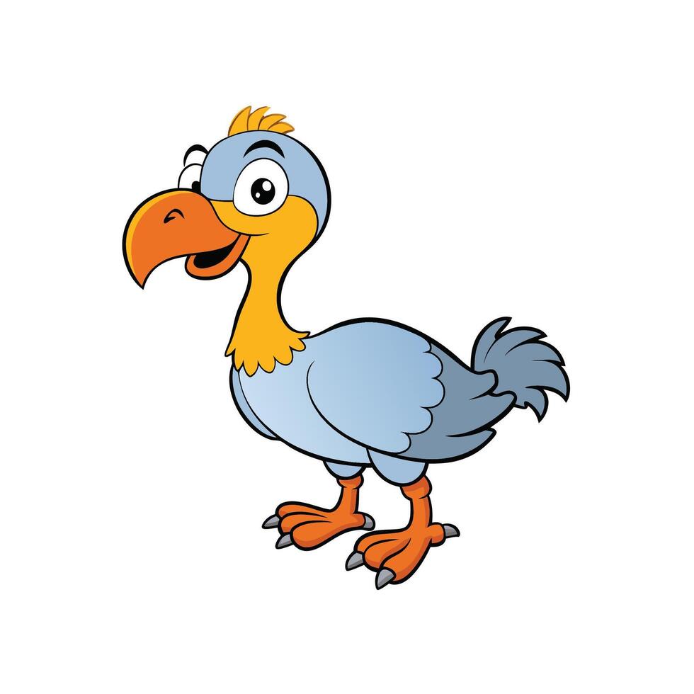 Cartoon dodo bird with happy expression on white background vector
