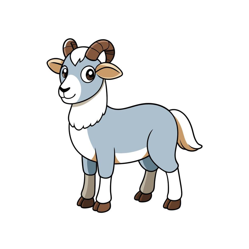 Cartoon illustration of a smiling ram on white background vector
