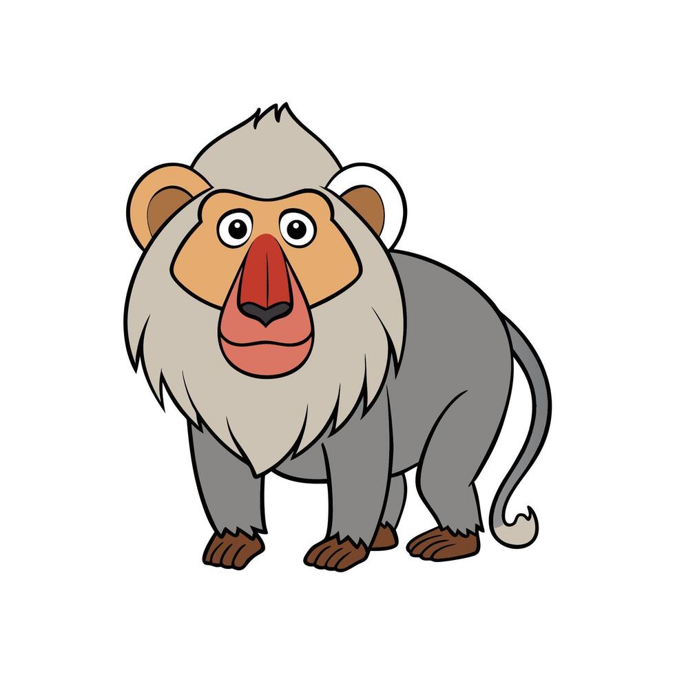Cute cartoon lion illustration with confident pose and expression vector