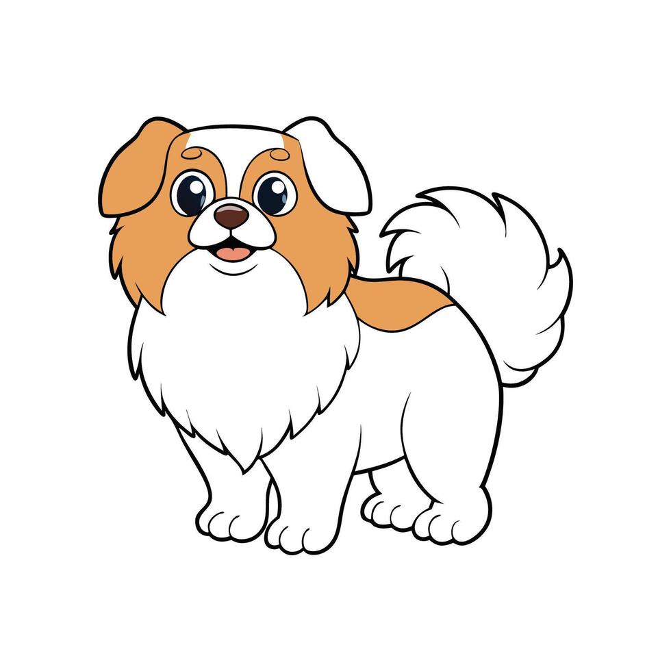 Cute cartoon dog character with happy facial expression standing vector
