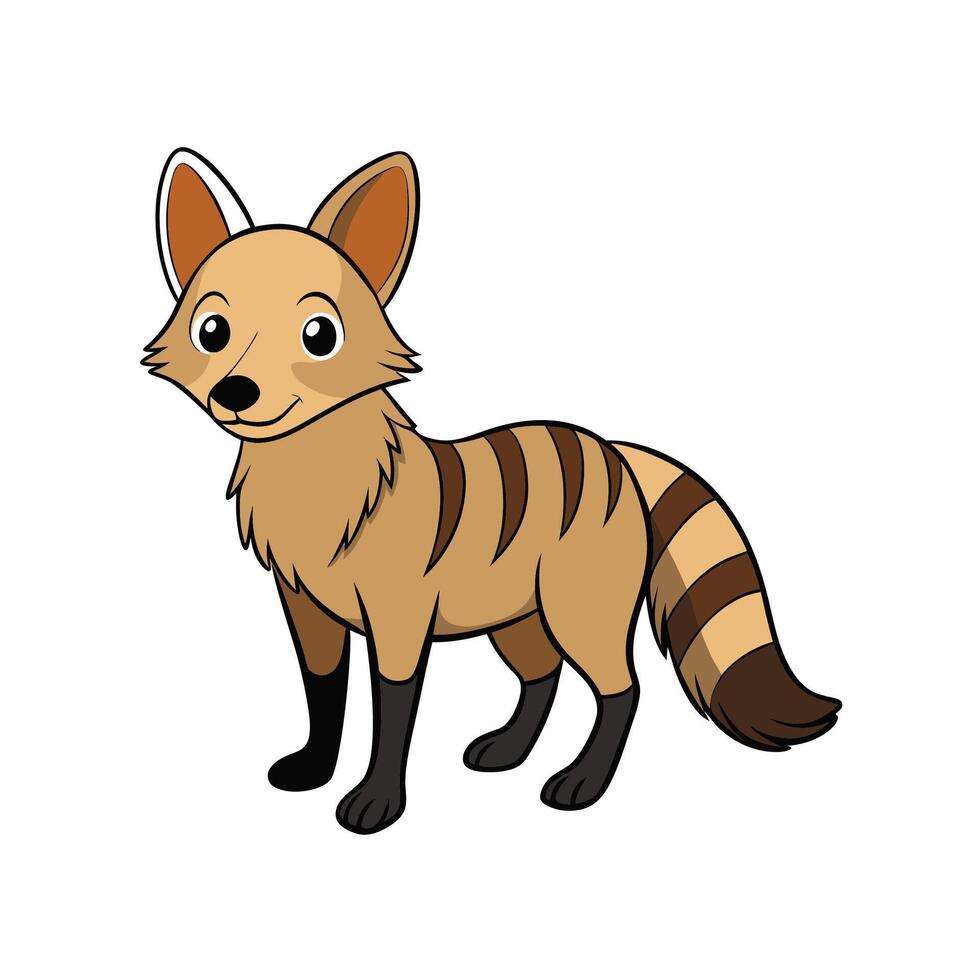 Cartoon image of Aardwolf with stripes on its body vector
