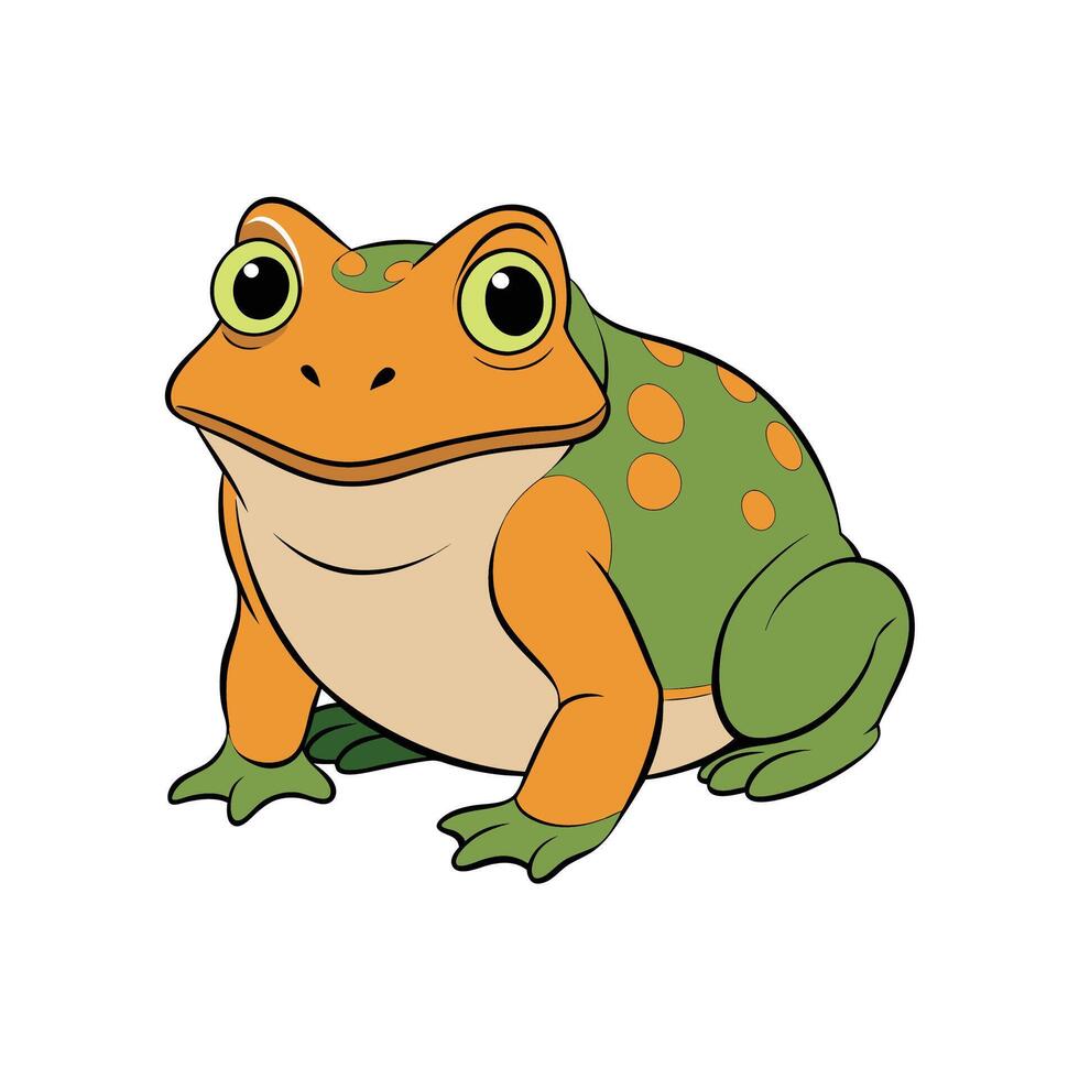 Cartoon frog illustration with a playful and friendly appearance vector