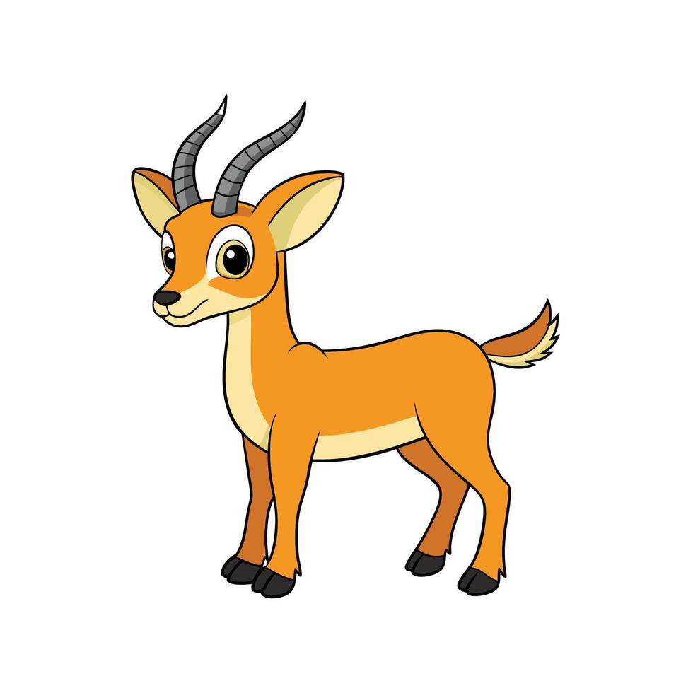 Cartoon antelope illustration standing isolated on white background vector