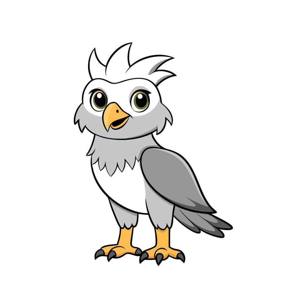 Cute cartoon griffin illustration on white background portrait view vector