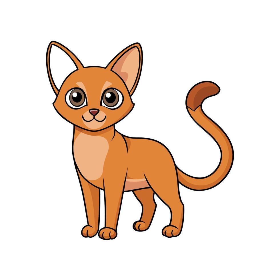 Cartoon cute cat standing isolated on a white background vector