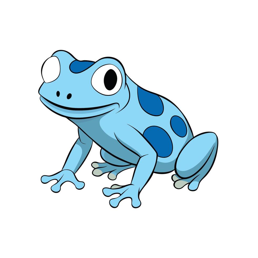 Cartoon blue poison dart frog on white background illustration vector