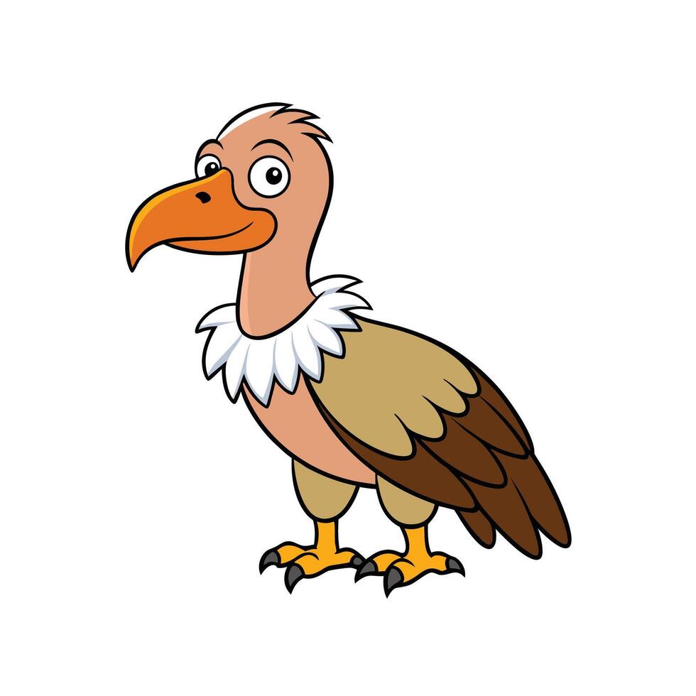 Cartoon Vulture Illustration Isolated on White Background Stock Image vector