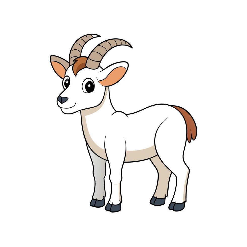 Cartoon goat illustration standing isolated on a white background vector