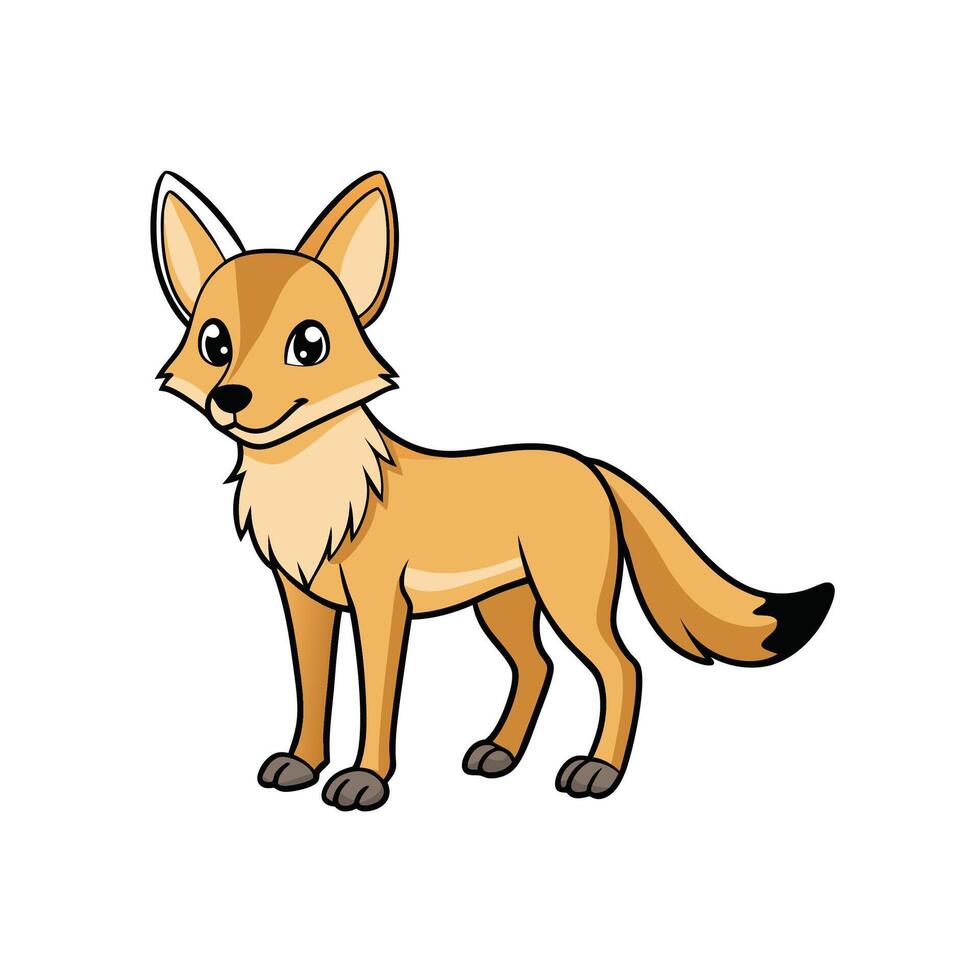 Cartoon coyote standing in a full shot illustration vector