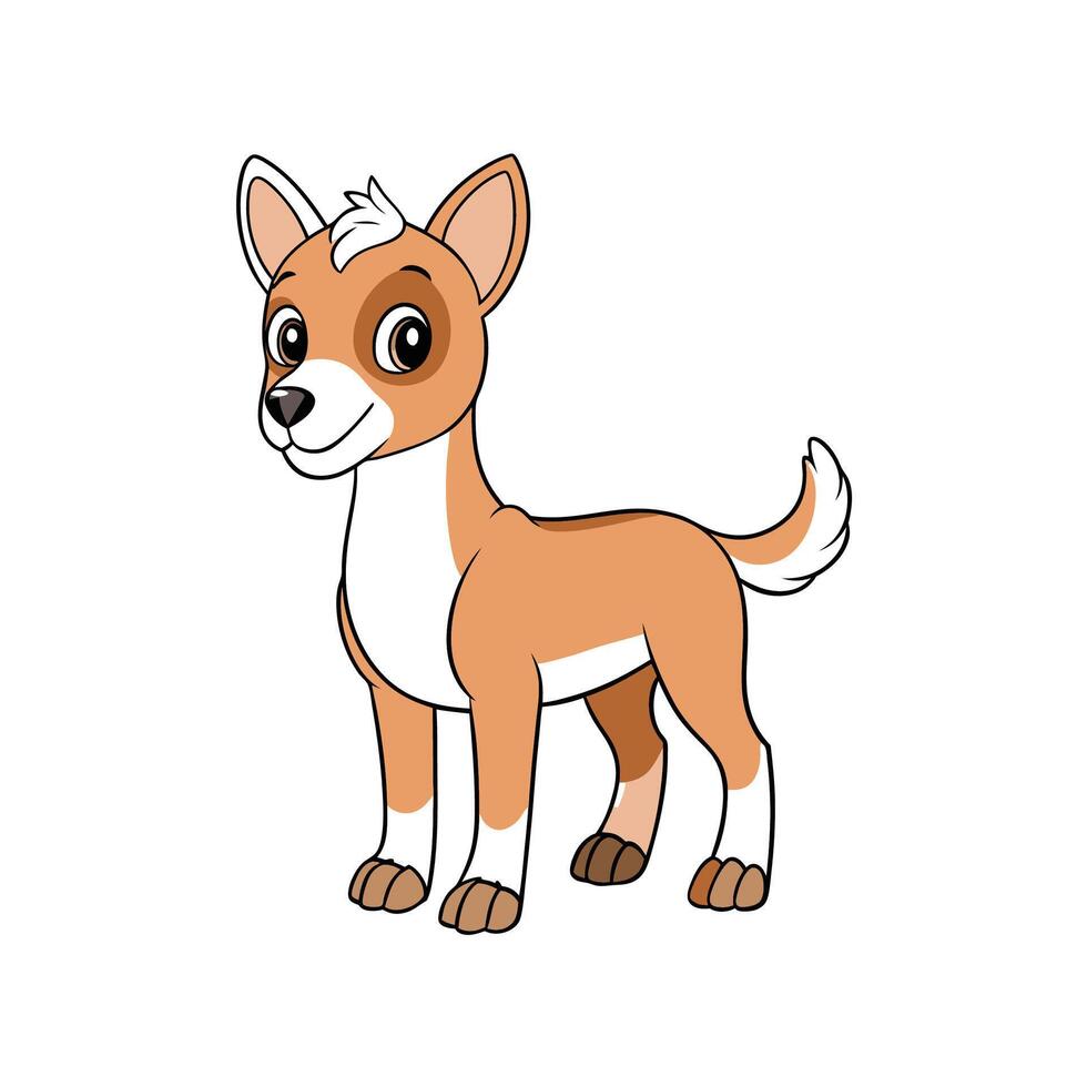 Cartoon style dog illustration with a happy expression vector