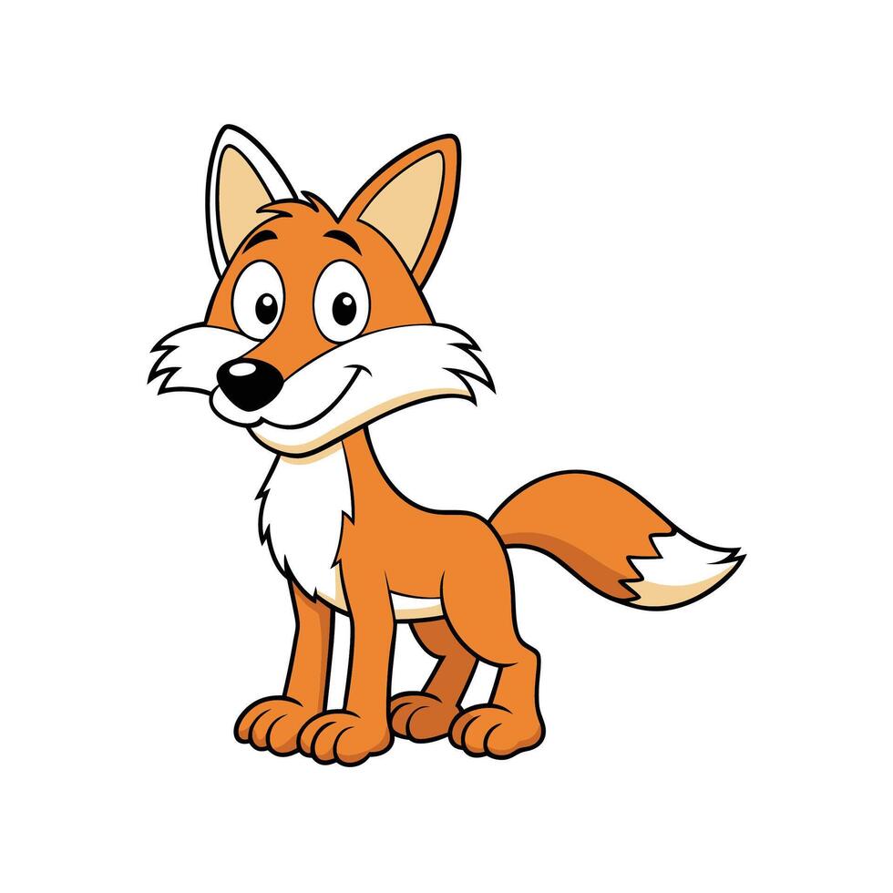 Cartoon fox illustration isolated on a white background vector