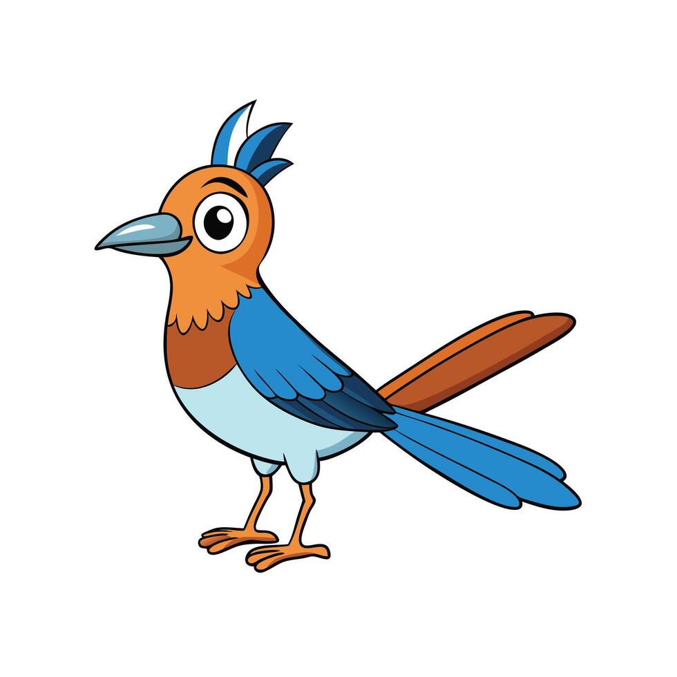 Cartoon bird illustration with vibrant colors and cheerful expression vector