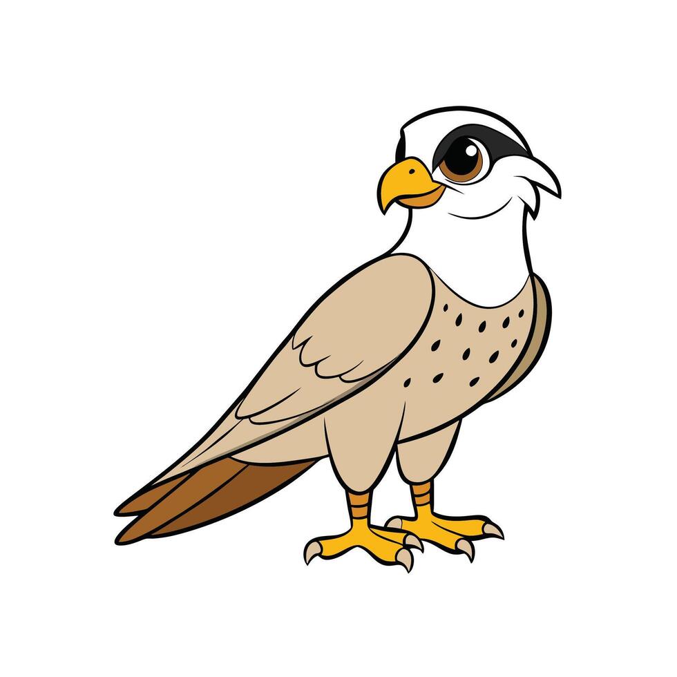 Cartoon falcon illustration of a bird with a smile vector