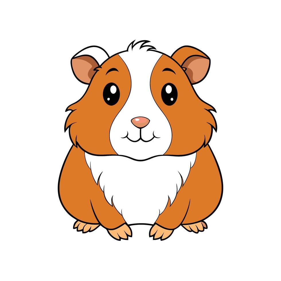 Cartoon guinea pig illustration with cute and friendly expression vector