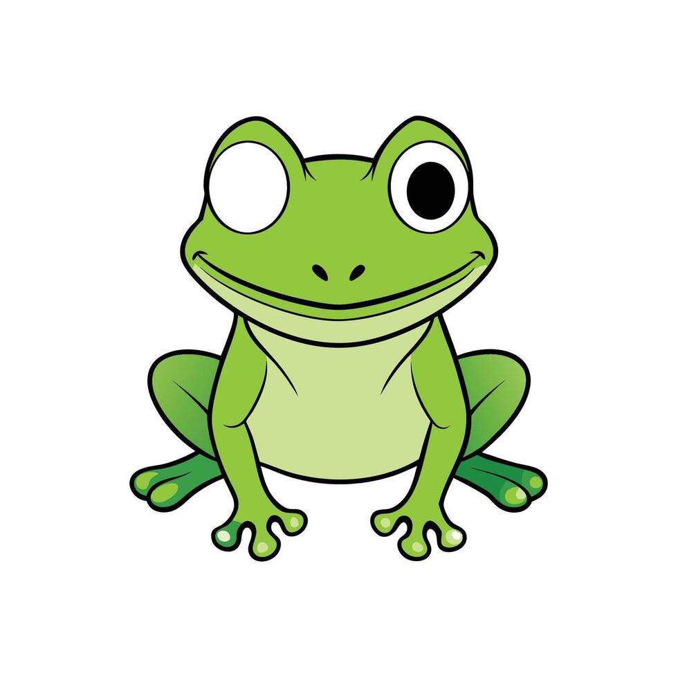 Cartoonstyle illustration of a cute, smiling green tree frog vector