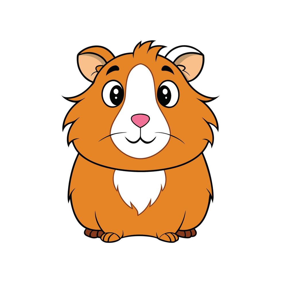 Cute orange hamster cartoon character on a white background vector