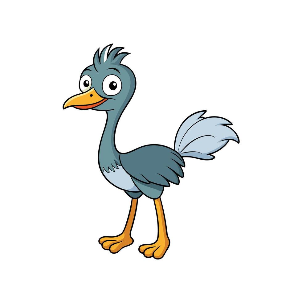 Cartoon roadrunner illustration, isolated on white, full body shot vector