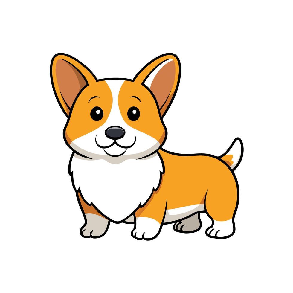 Cute cartoon corgi dog isolated on white background design vector
