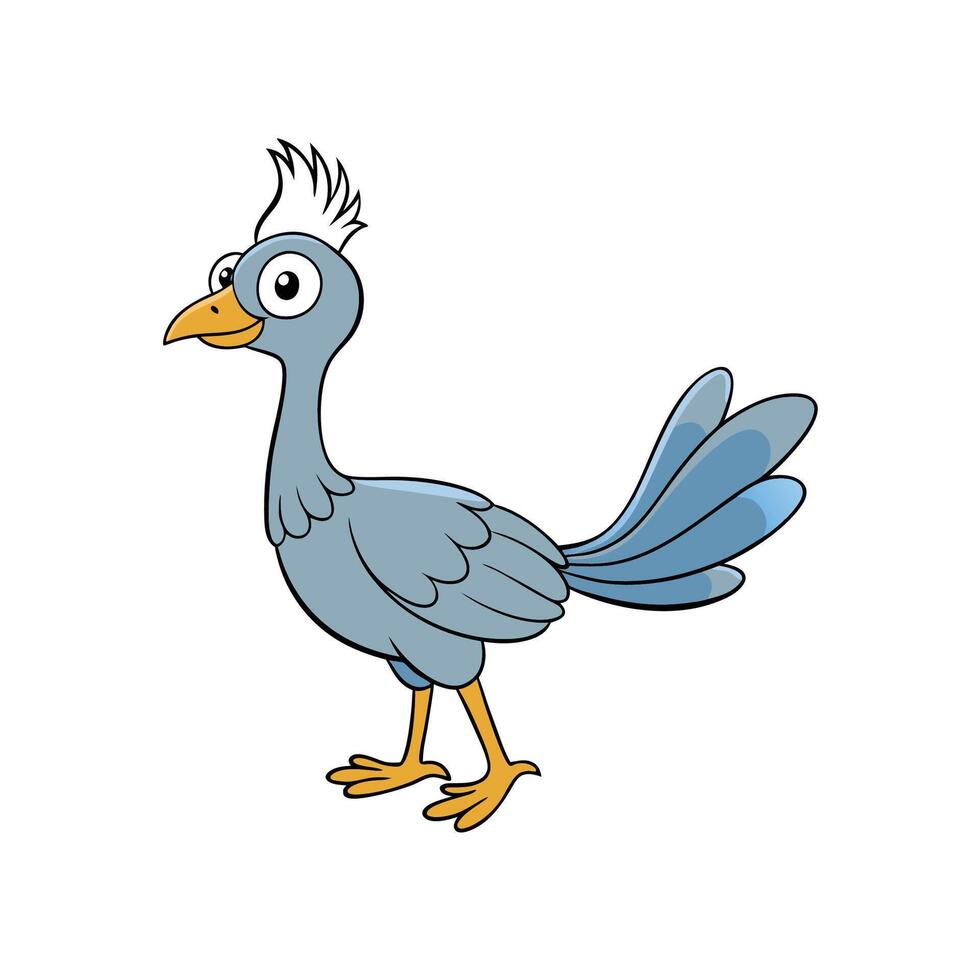 Cartoon Roadrunner Character in Isolated Posing Position vector