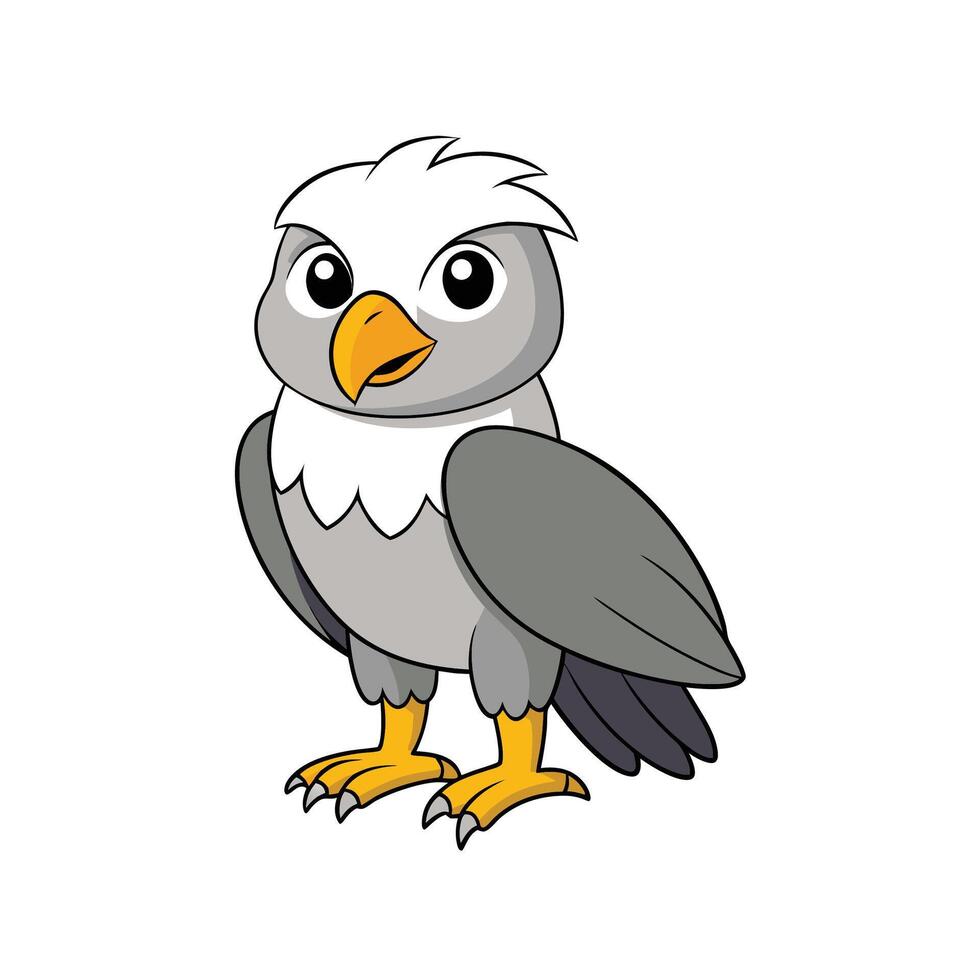 Cartoon illustration of a cute eagle standing upright vector