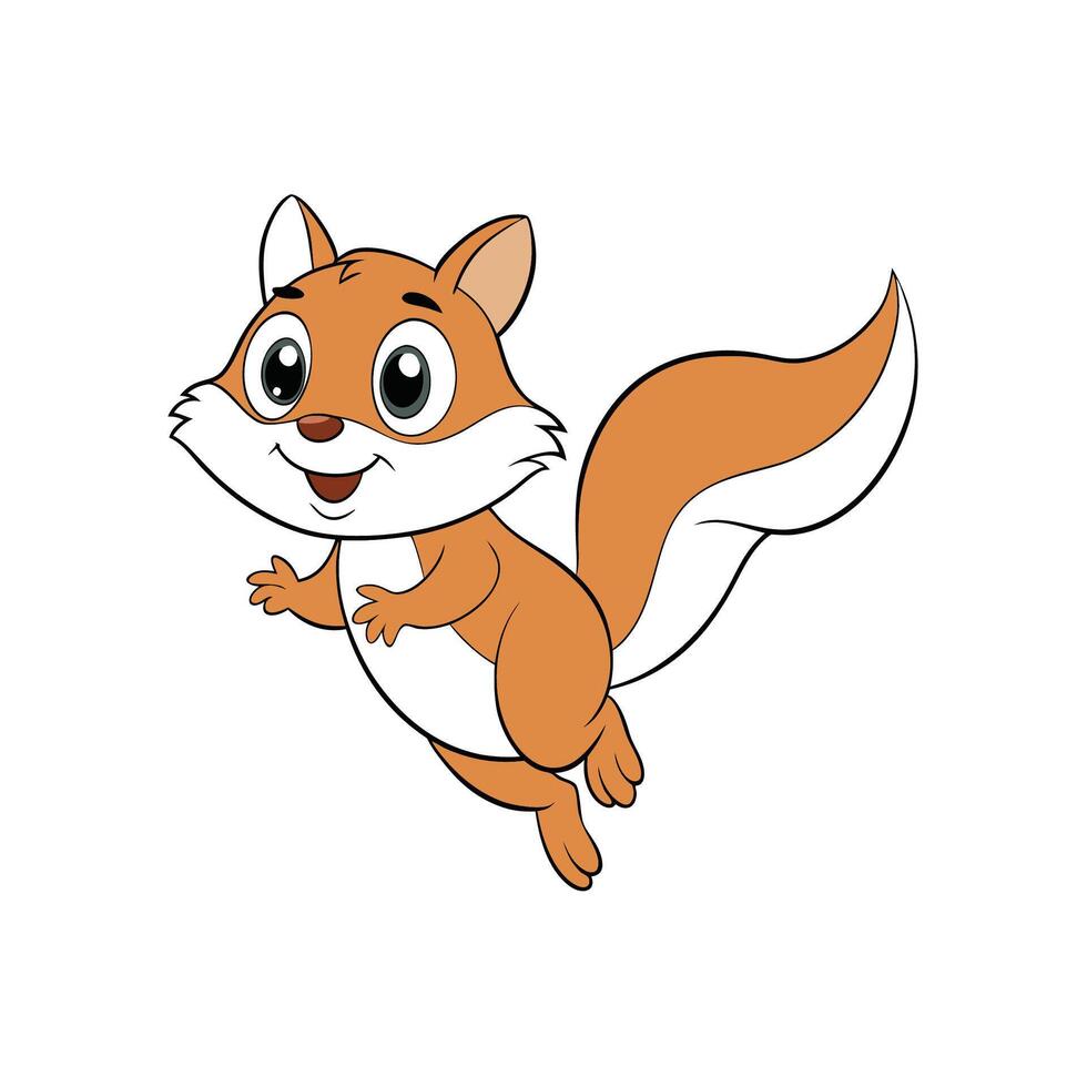 Cartoon squirrel leaping in the air with a smile vector