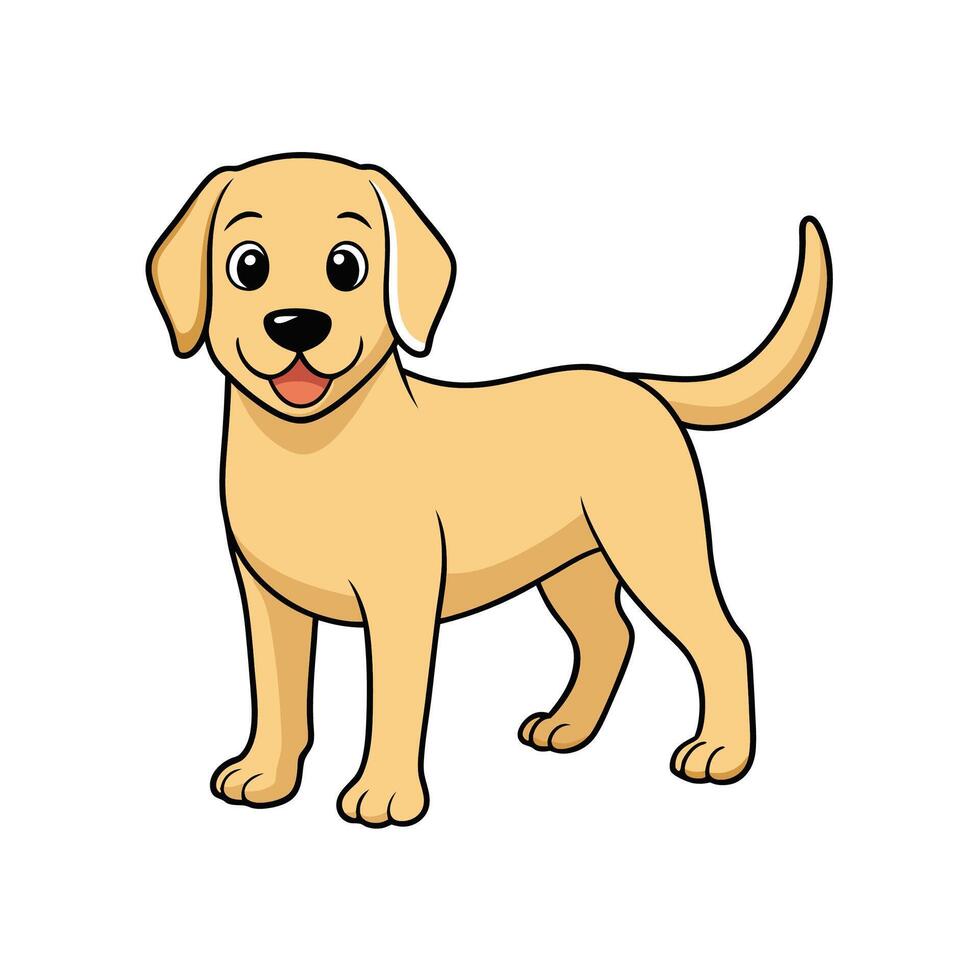 Cartoon golden retriever dog with a happy expression standing vector