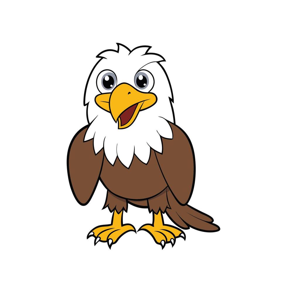 Cartoon eagle illustration with bright colors and bold outlines vector