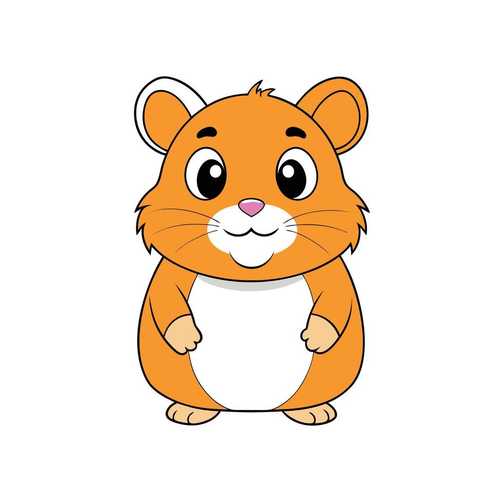 Cute cartoon hamster standing isolated on a white background vector