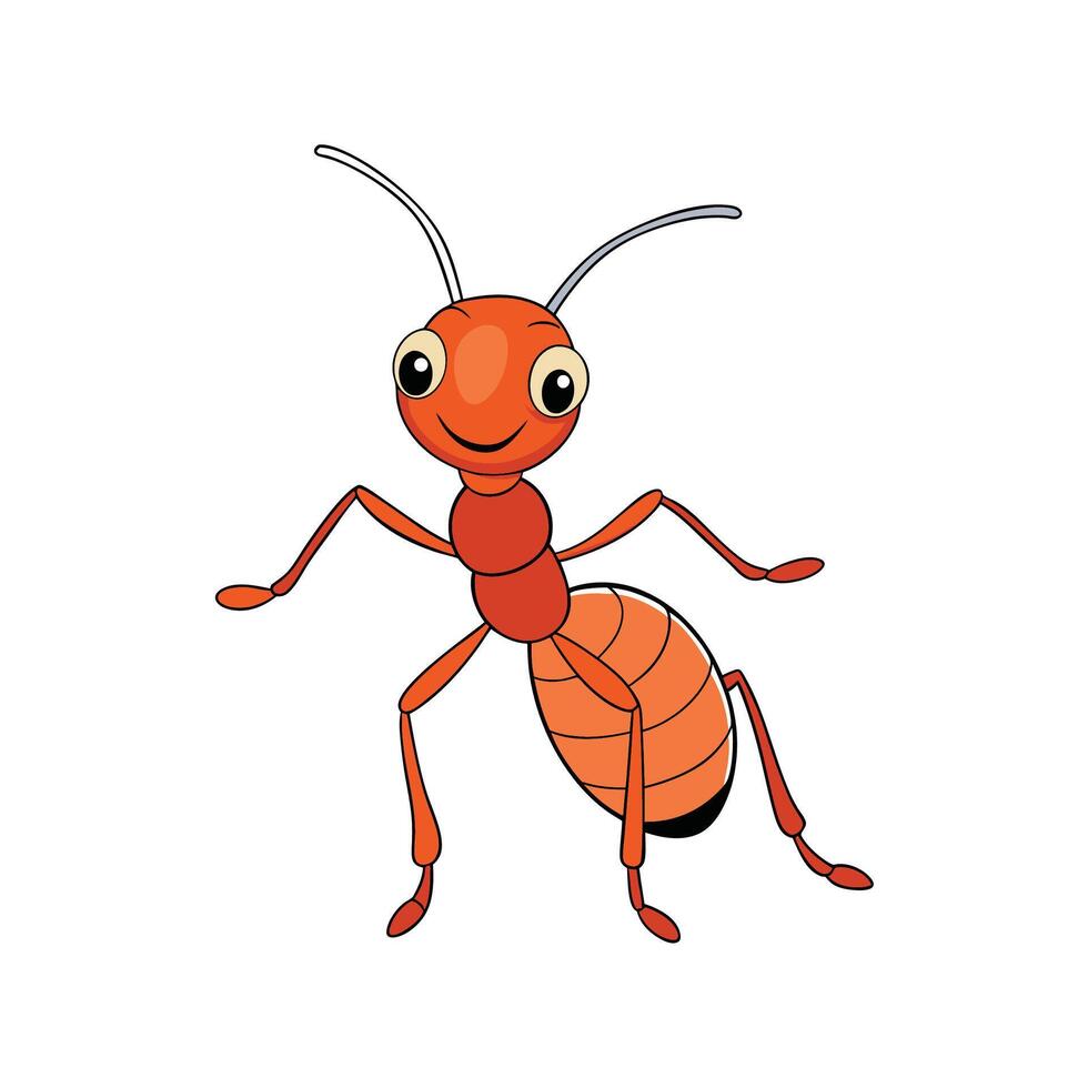 Cartoon ant illustration featuring bright colors and playful design vector