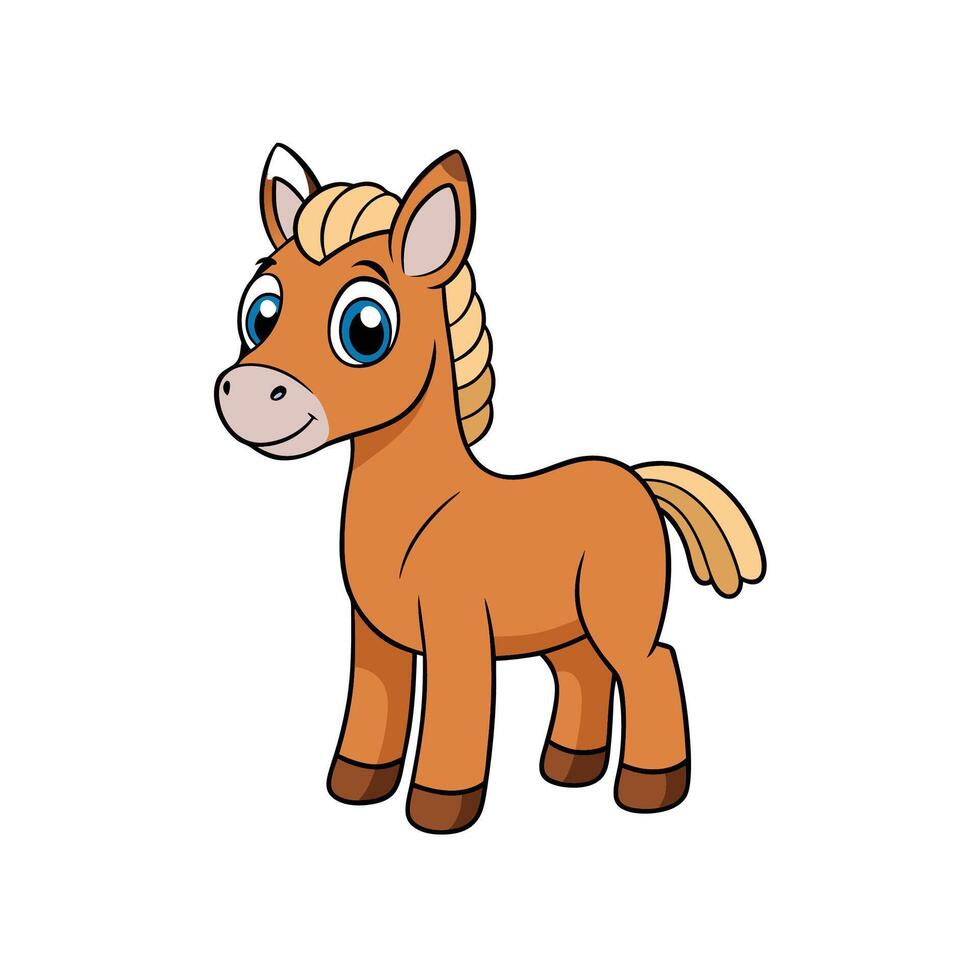 Cartoon horse illustration on white background stock image vector