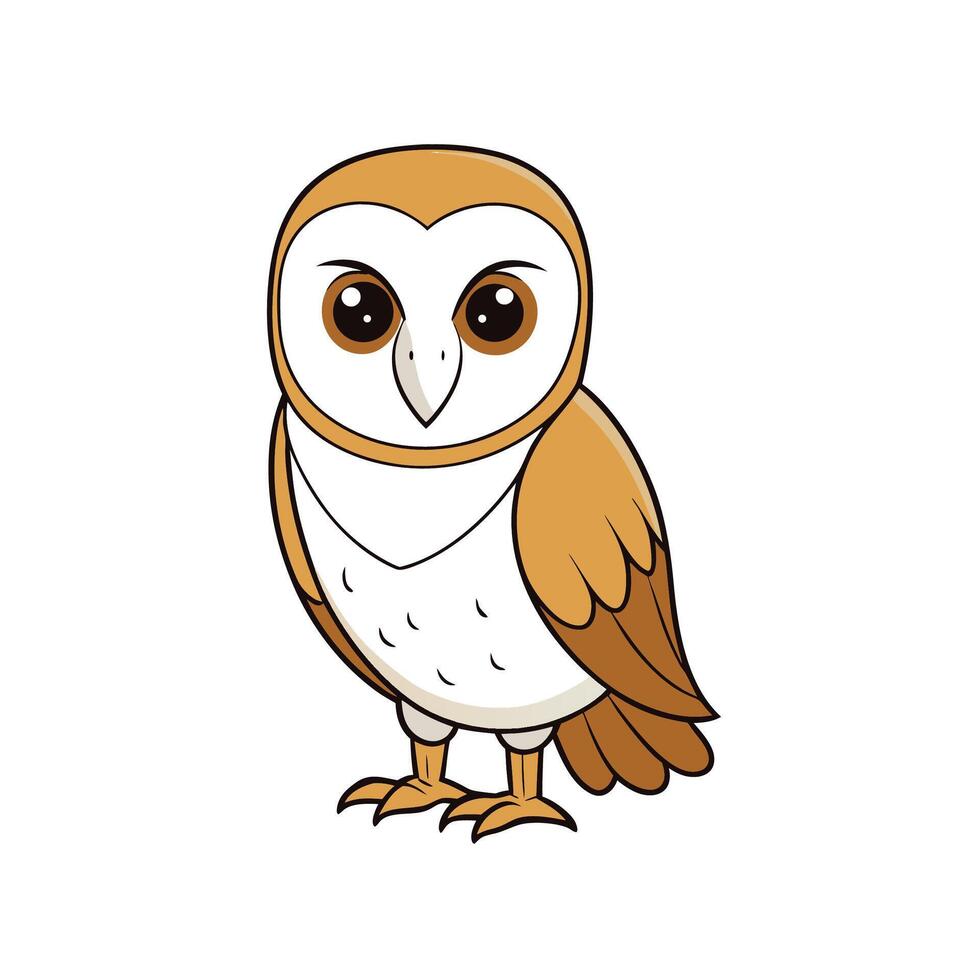 Stylized barn owl illustration on a white background vector