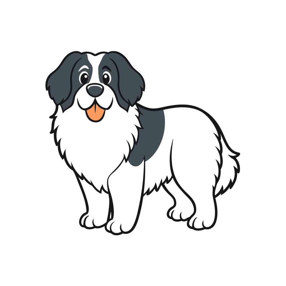 Cartoon Saint Bernard dog with happy expression portrait vector