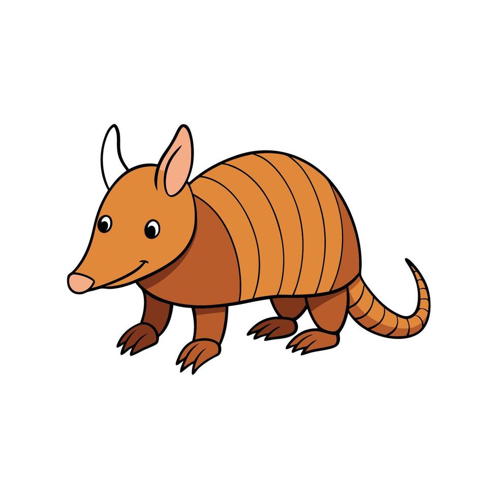 Cartoon armadillo isolated on white background illustration vector