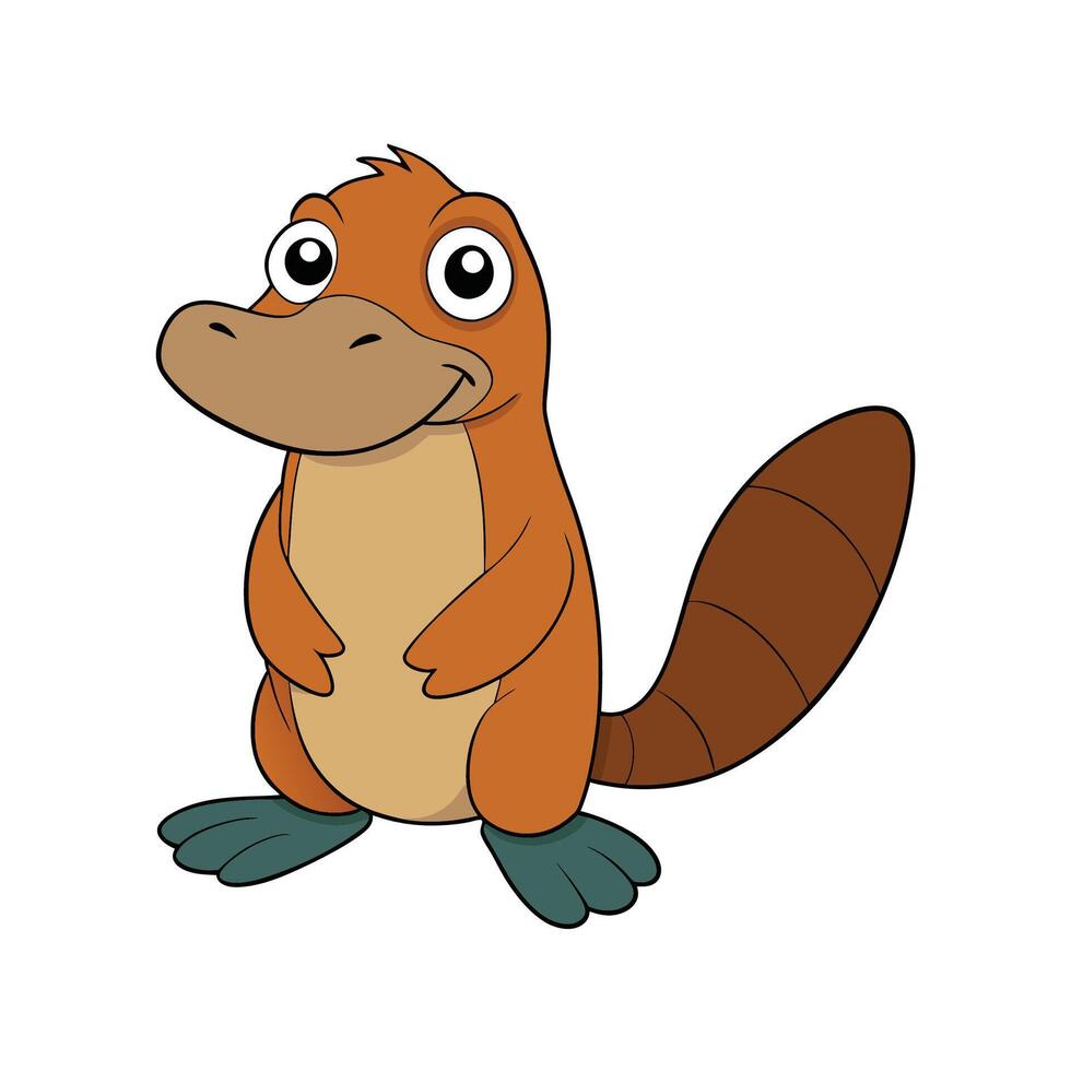 Cartoon platypus character isolated on white background illustration vector