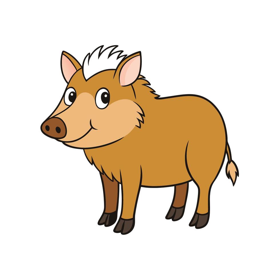 Cartoon boar illustration with a friendly and inviting smile vector